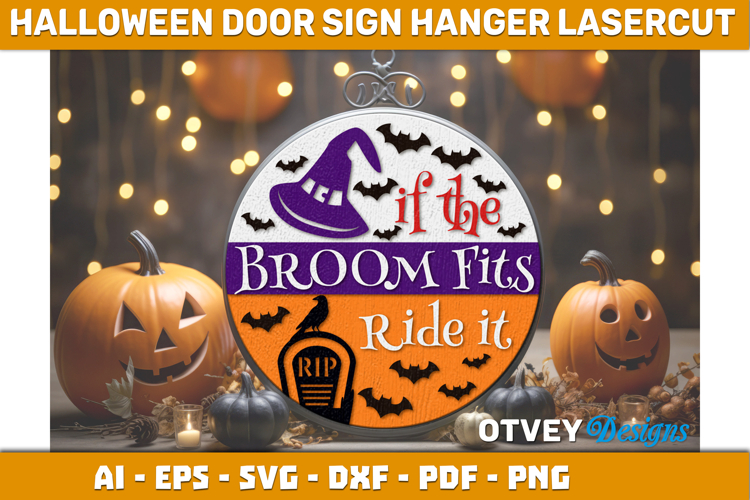 Halloween Door Hanger Sign Welcome Lasercut