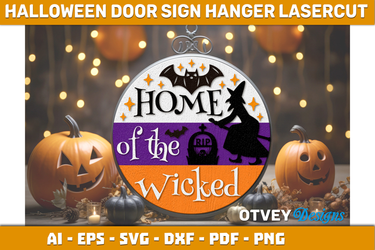 Halloween Door Hanger Sign Welcome Lasercut