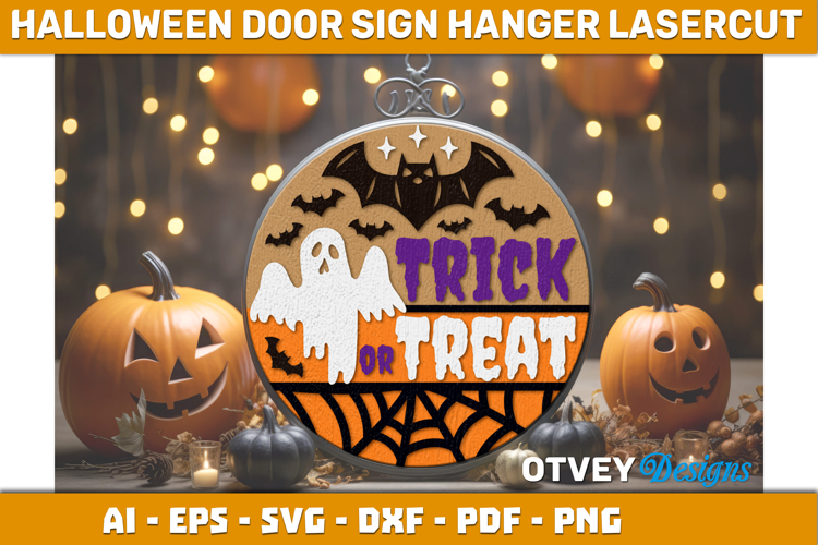 Halloween Door Hanger Sign Welcome Lasercut