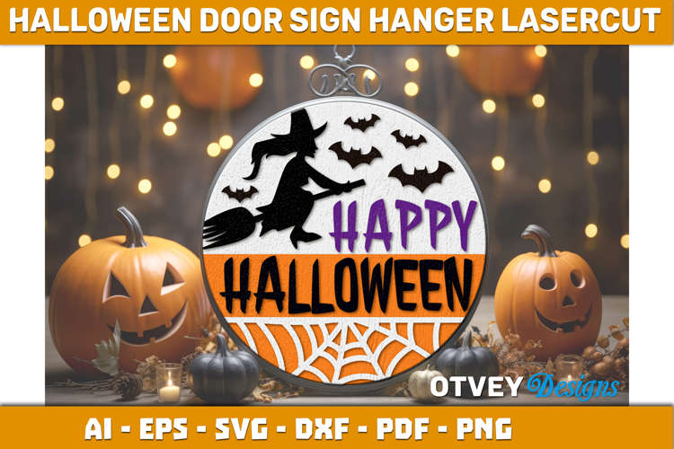 Halloween Door Hanger Sign Welcome Lasercut