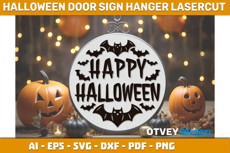 Halloween Door Hanger Sign Welcome Lasercut
