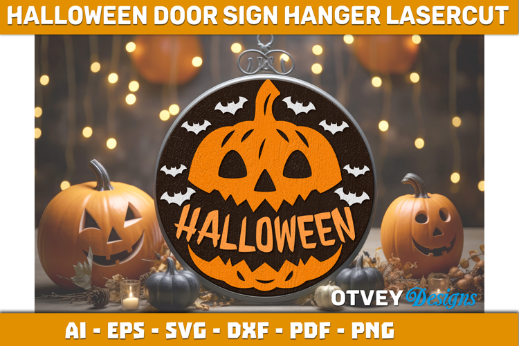 Halloween Door Hanger Sign Welcome Lasercut