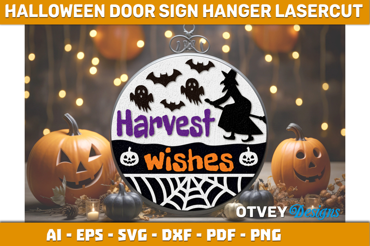 Halloween Door Hanger Sign Welcome Lasercut