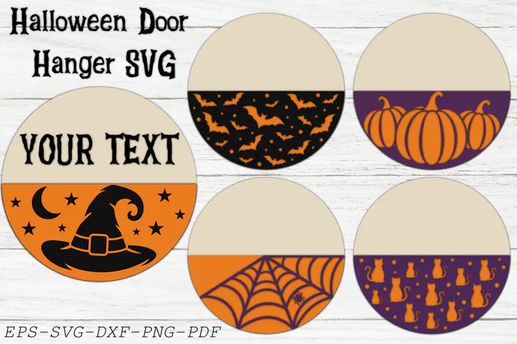 Halloween Door Hanger SVG, Spooky Welcome Door Sign