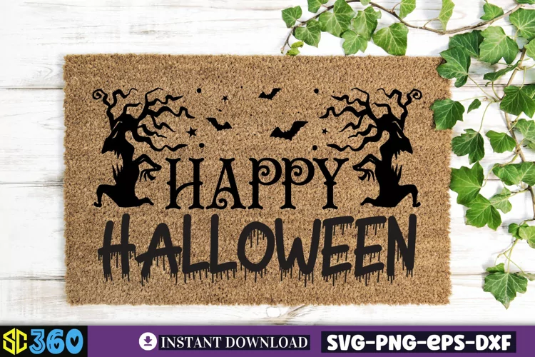 Happy halloween SVG, Halloween Door Sign SVG