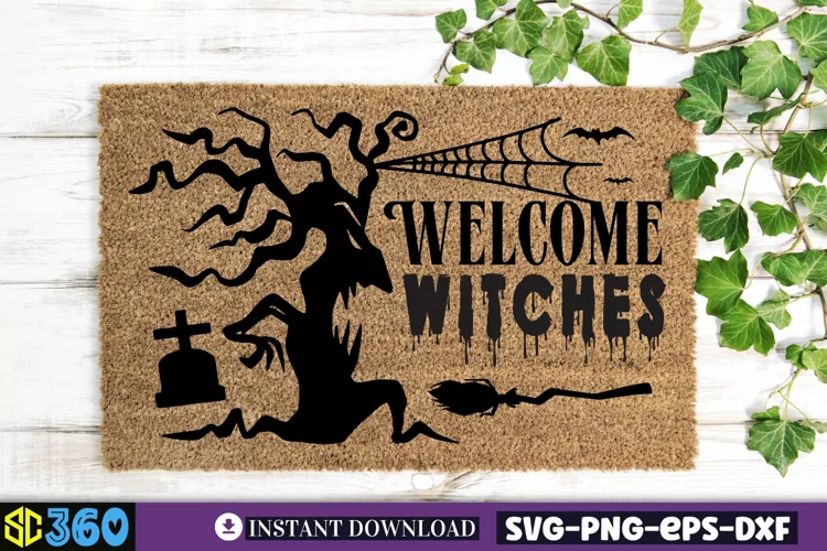 Welcome witches SVG, Halloween Doormat Svg