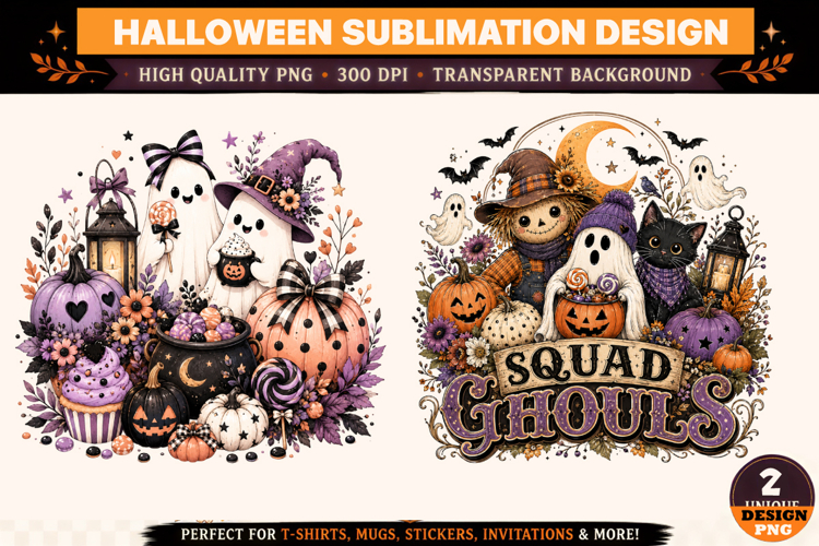 Halloween Squid Ghouls PNG, Spooky Ghost Sublimation