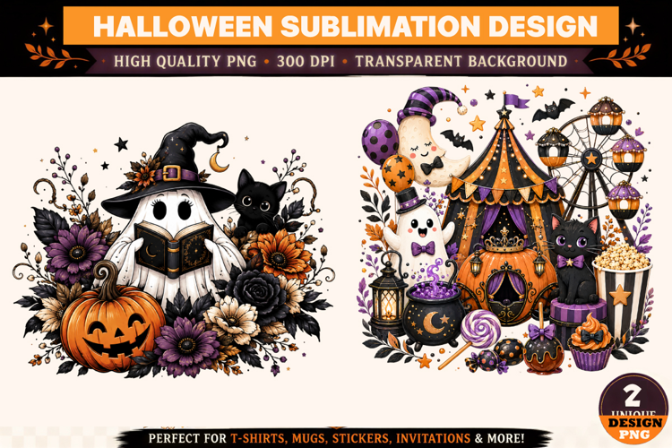 Halloween Clipart PNG Spooky Witch Ghost Design