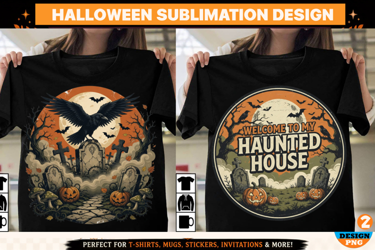 Halloween PNG|Haunted House PNG|Raven Halloween Sublimation