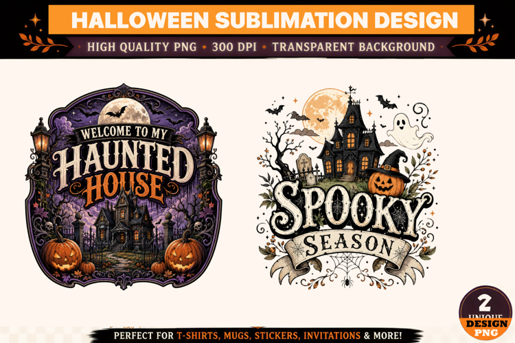 Halloween Haunted House PNG, Spooky Season Sublimation Desig