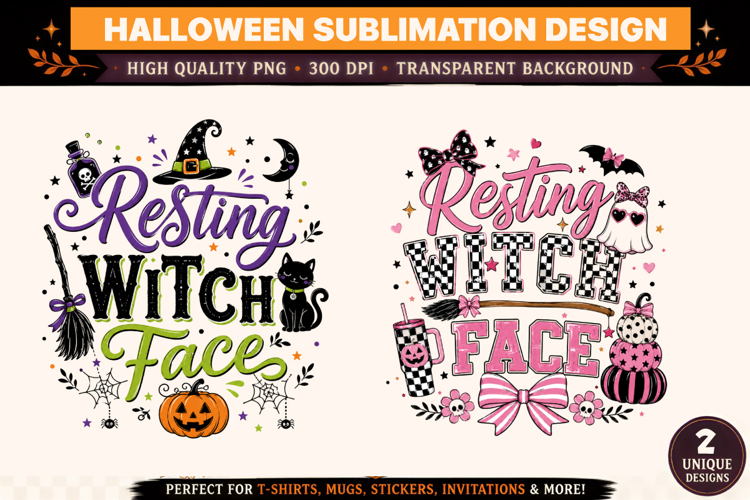 Resting Witch Face Halloween PNG Design|Halloween T-Shirt
