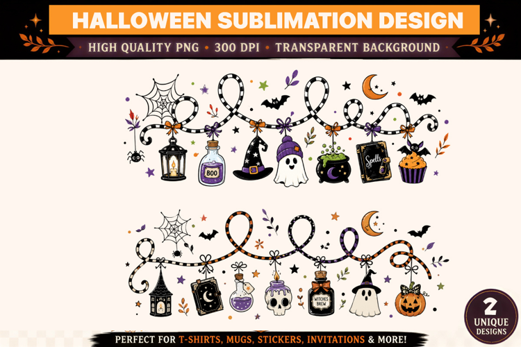 Halloween Witch Ribbon PNG Design| Trending Halloween Design