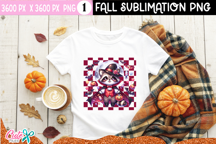 Halloween Dracula Raccoon Sublimation PNG
