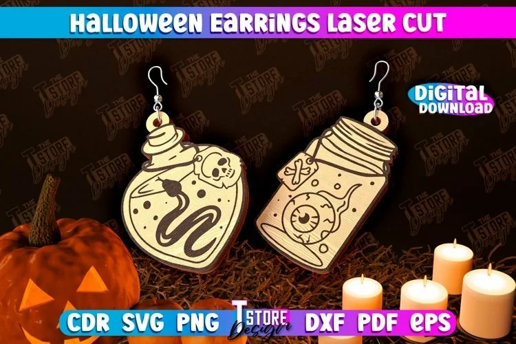 Halloween Earrings | Jewelry Design | Bijoux Design | CNC