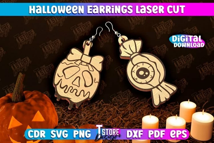 Halloween Earrings | Jewelry Design | Bijoux Design | CNC