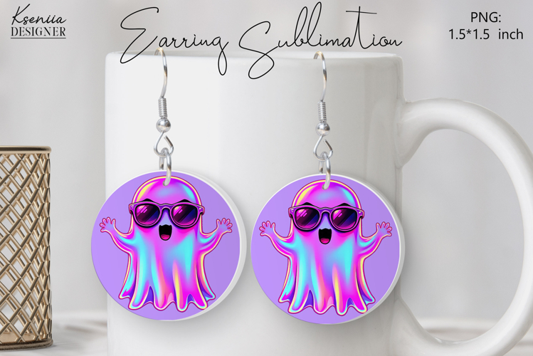 Round Earring Sublimation Design | Halloween Jewelry