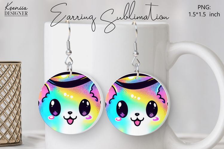 Round Earring Sublimation Design | Halloween Jewelry