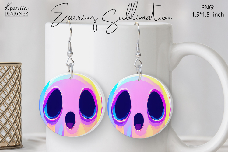 Round Earring Sublimation Design | Halloween Jewelry