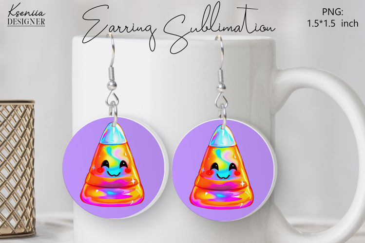 Round Earring Sublimation Design | Halloween Jewelry