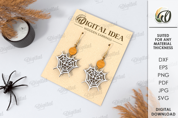 Halloween Earrings Laser Cut. Halloween Drop Earrings SVG