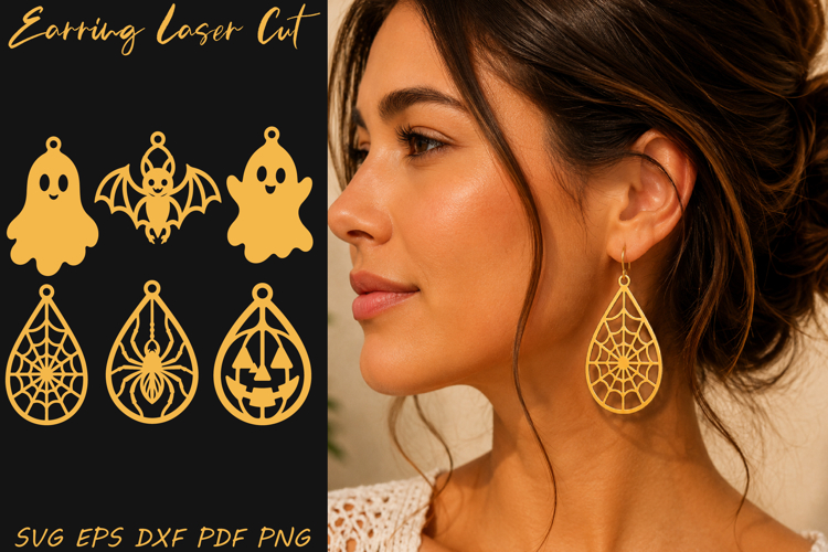 Halloween Earrings Laser Cut SVG
