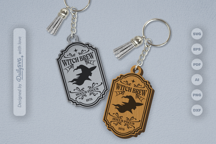 Halloween Engraving Keychain SVG