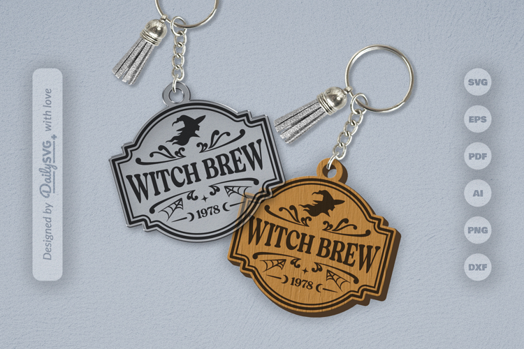 Halloween Engraving Keychain SVG