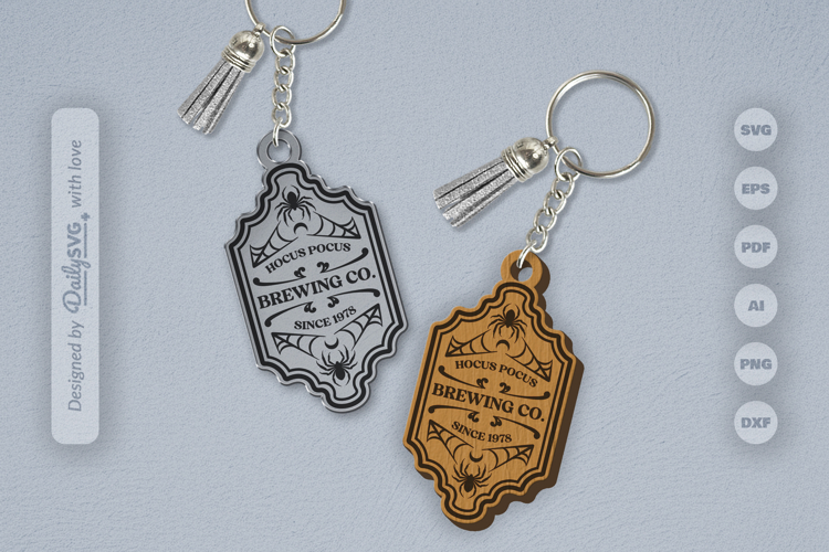 Halloween Engraving Keychain SVG