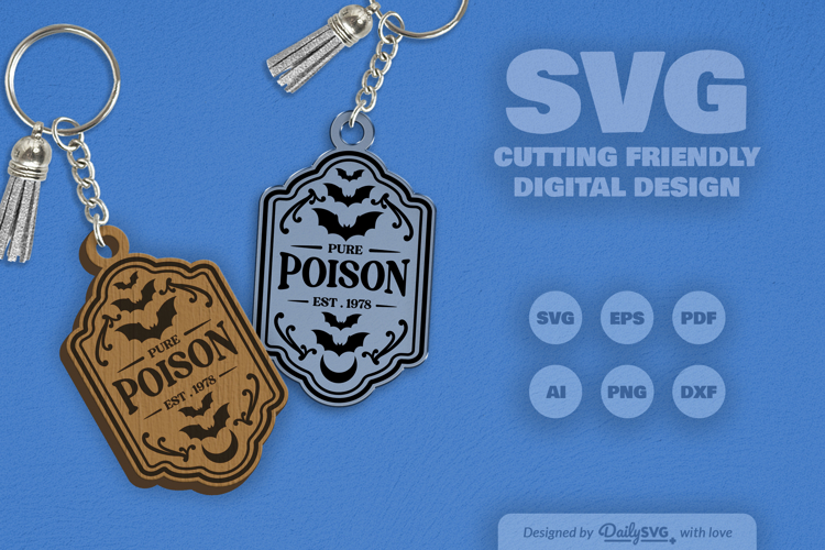 Halloween Engraving Keychain SVG