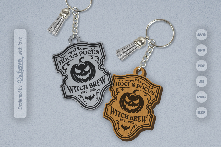 Halloween Engraving Keychain SVG