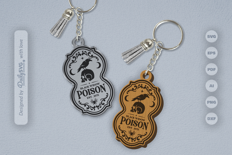 Halloween Engraving Keychain SVG