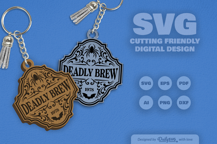 Halloween Engraving Keychain SVG