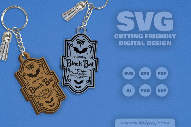 Halloween Engraving Keychain SVG
