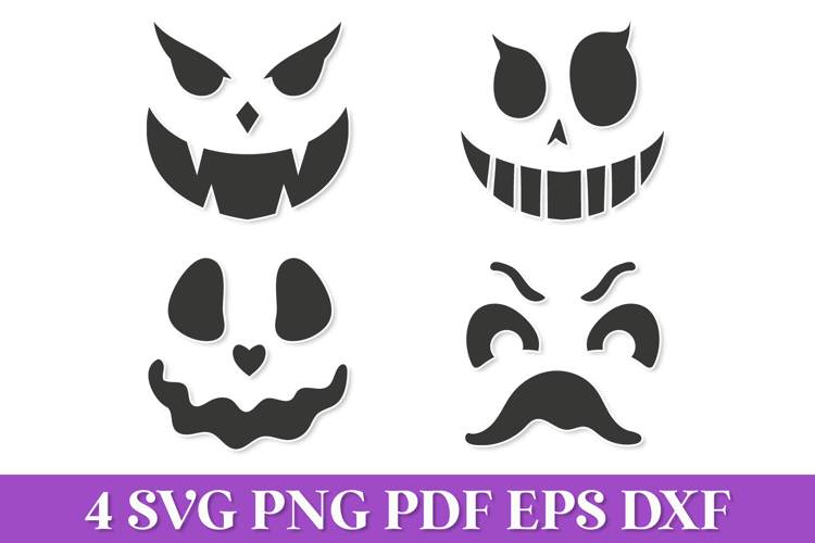 Halloween Pumpkin Faces SVG | Jack-O-Lantern Face SVG