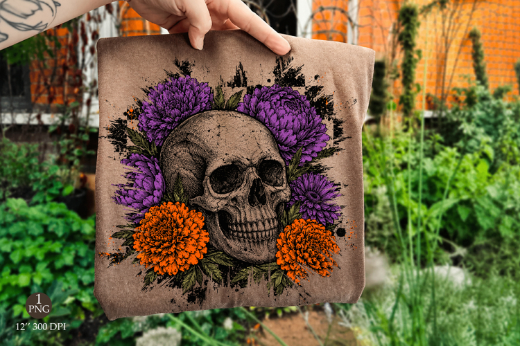 Halloween fall skull Png,Girly flower Pumpkin Png