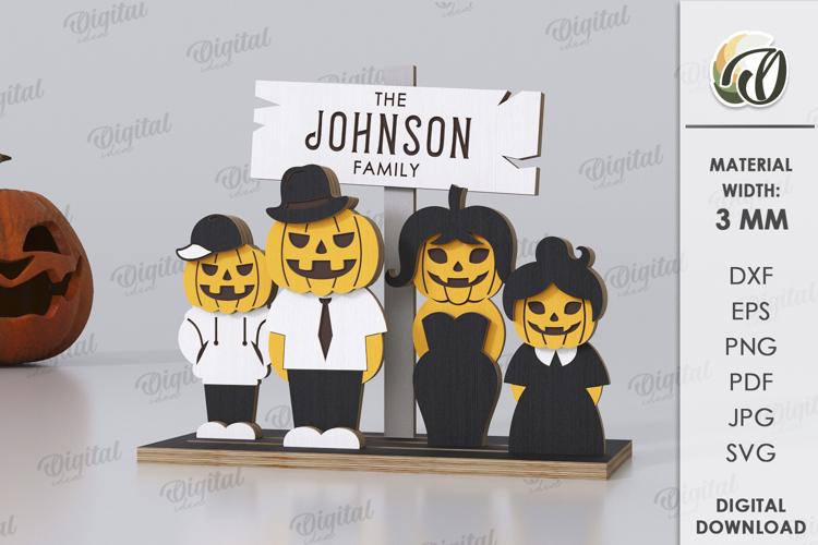 Halloween Family Laser Cut. Halloween Stand Decor SVG