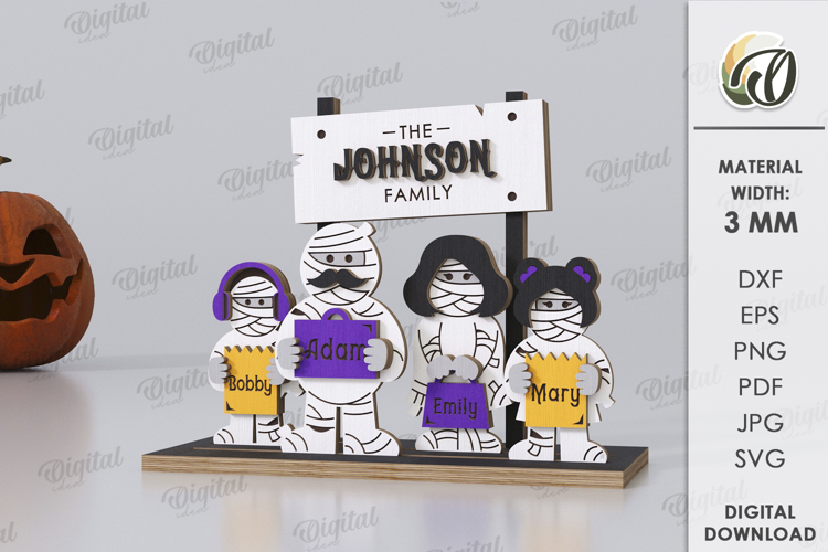 Halloween Family Laser Cut. Halloween Stand Decor SVG