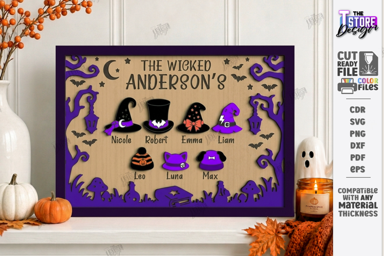 Personalized Halloween Family Sign Laser Cut | Name Signs