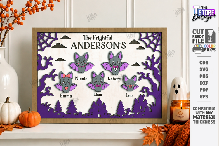Personalized Halloween Family Sign Laser Cut | Name Signs