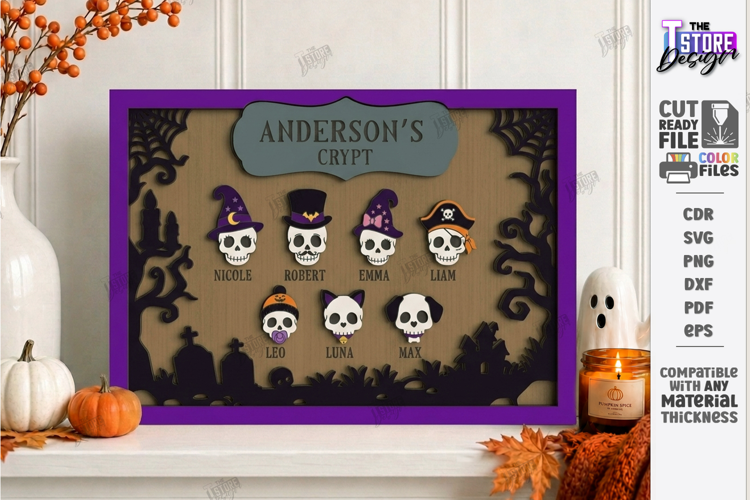 Personalized Halloween Family Sign Laser Cut | Name Signs