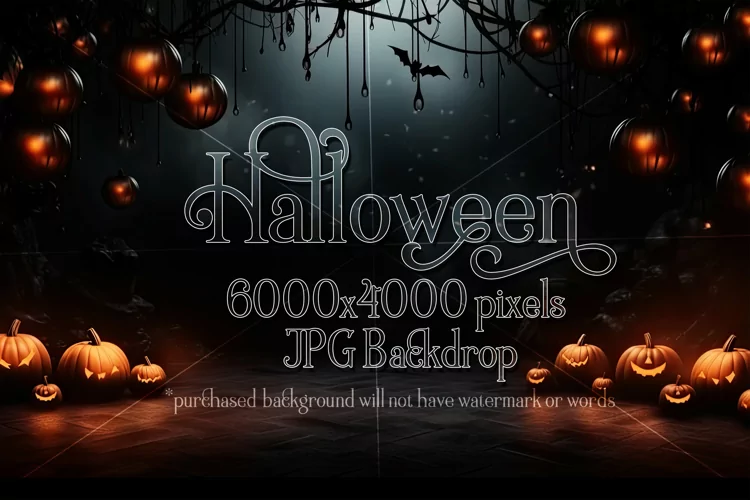 Halloween Backdrop, Halloween Fantasy Photo Background, d14
