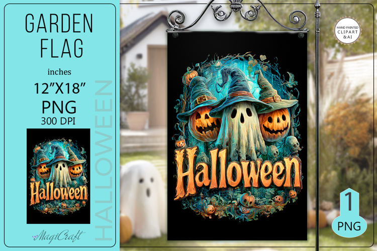 Halloween Garden flags|Halloween Sublimation pumpkin ghost