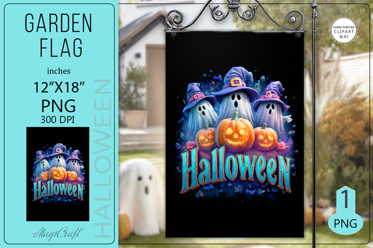 Halloween Garden flags|Halloween Sublimation pumpkin ghost