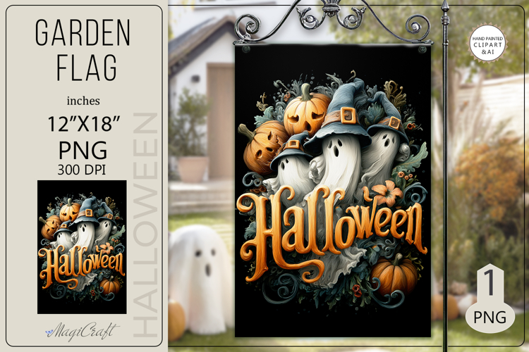 Halloween Garden flags|Garden Flag Sublimation pumpkin ghost