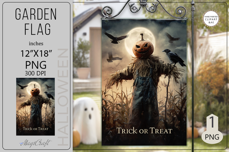 Trick or Treat Garden flags| Sublimation scarecrow crows