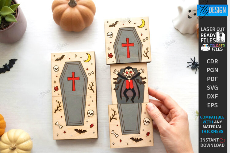 Halloween Folding Surprise Card Laser Cut | Greeting Card example image 1