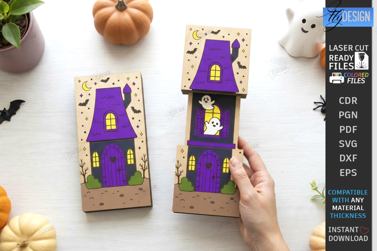 Halloween Folding Surprise Card Laser Cut | Greeting Card