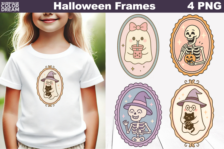 Halloween Frames Clipart | Hand Drawn Halloween