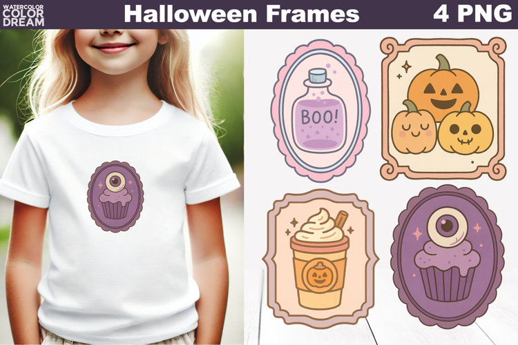 Halloween Frames Clipart | Hand Drawn Halloween