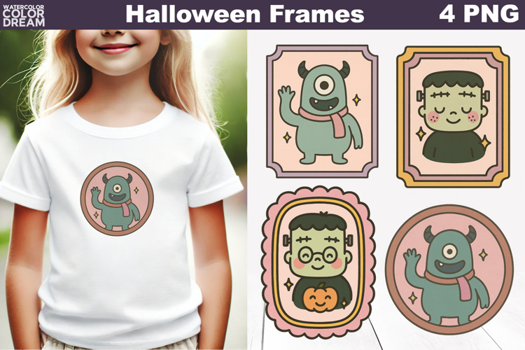 Halloween Frames Clipart | Hand Drawn Halloween